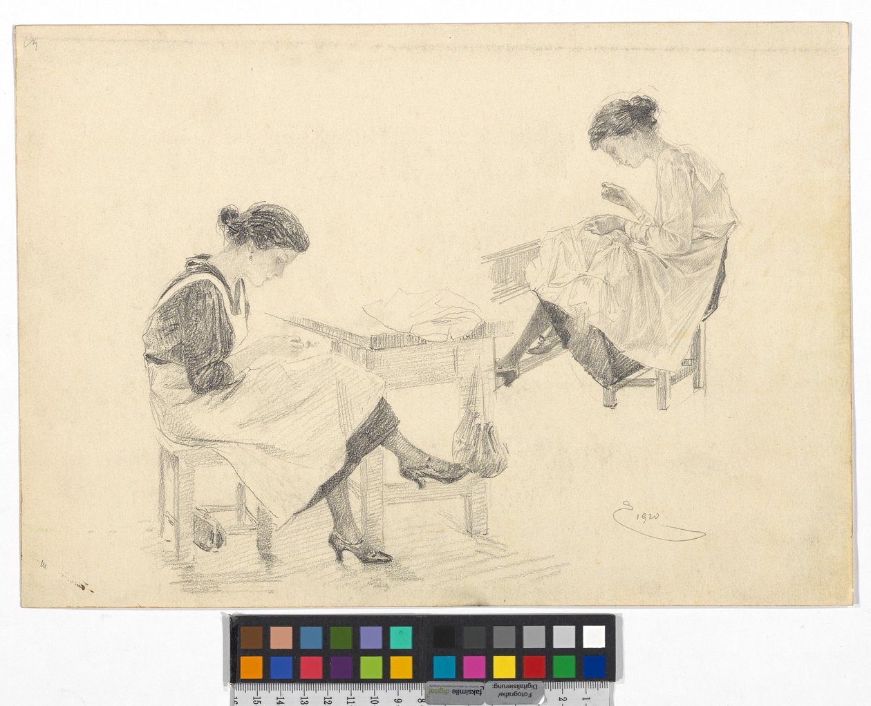 Studien zu Näherinnen von Josef Engelhart