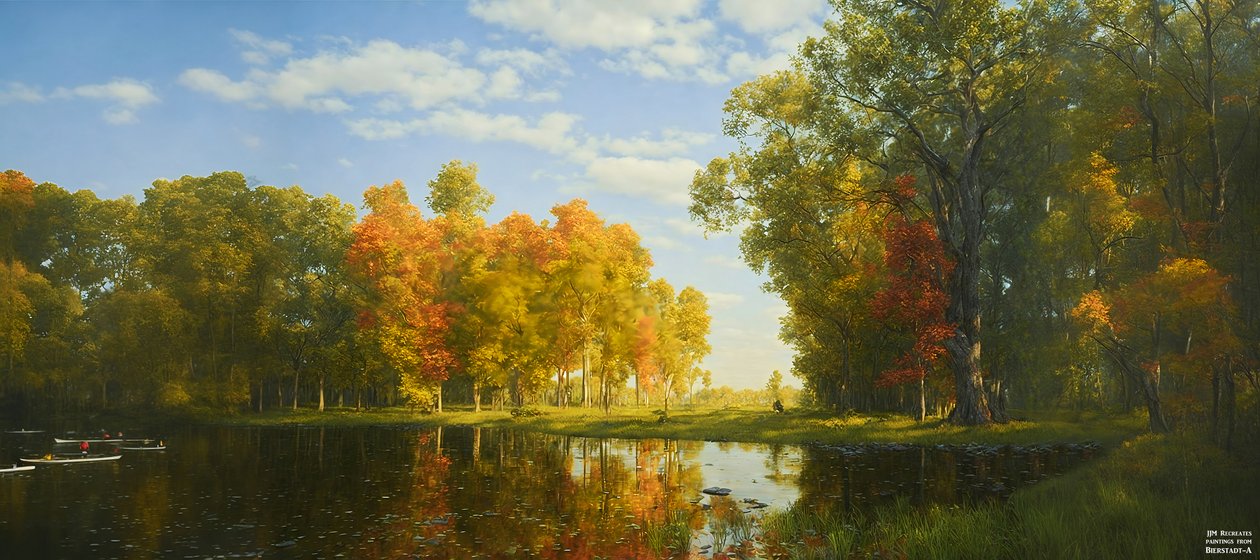 JJM rekreiert Bierstadt-A: Herbstwald von Josef Johann Michel