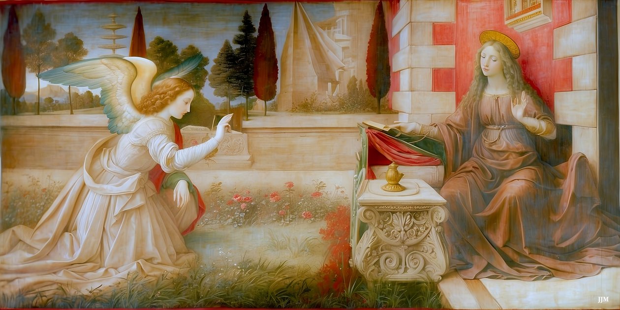 Maria wird von einem Engel die Empfängnis verkündet von Josef Johann Michel