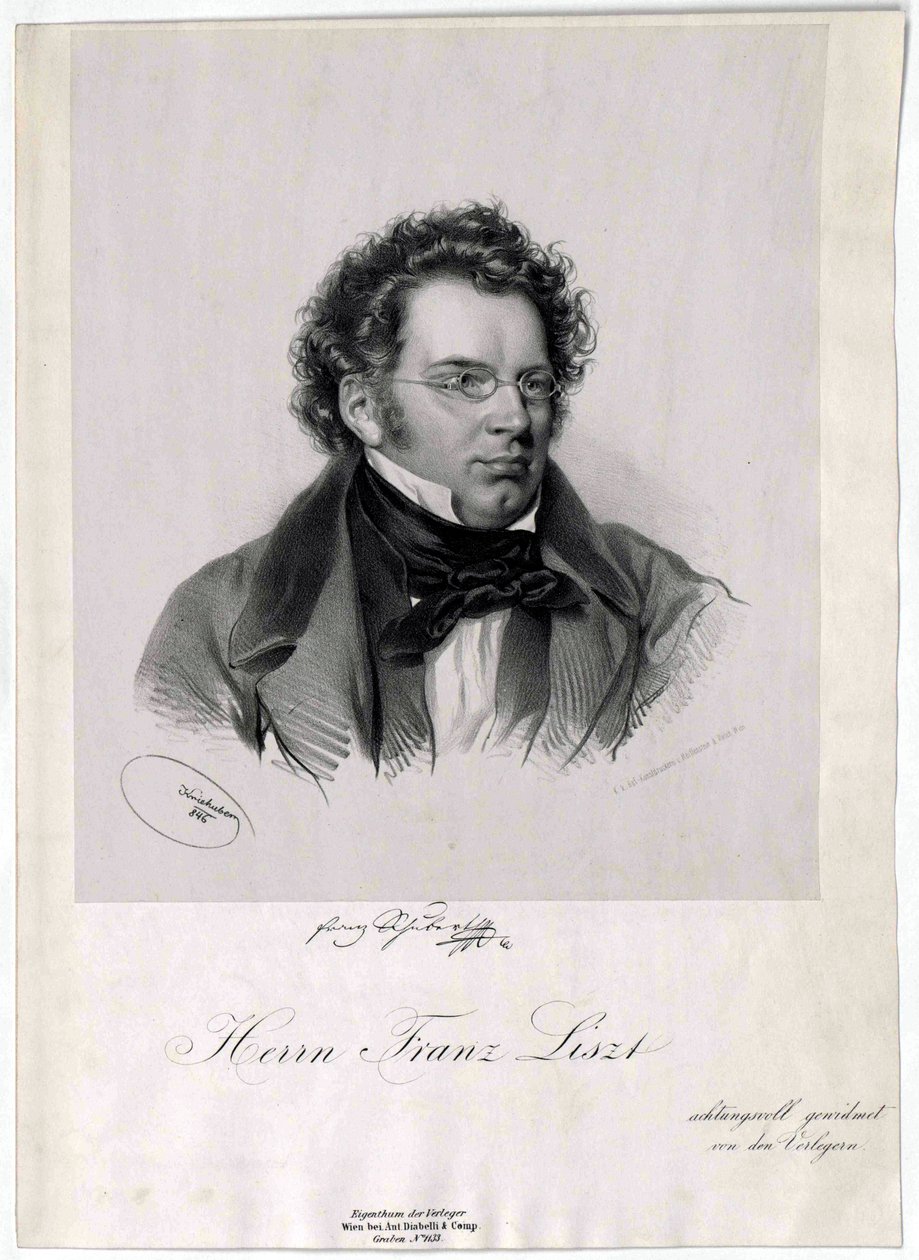 Franz Schubert Lithografie von Josef Kriehuber