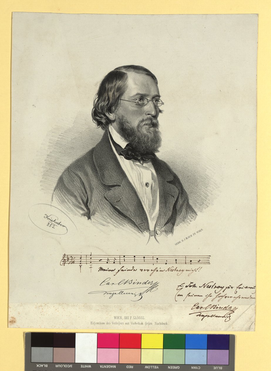 Karl Binder, Kapellmeister, Komponist der Musik zu Johann Nestroys Possen von Josef Kriehuber