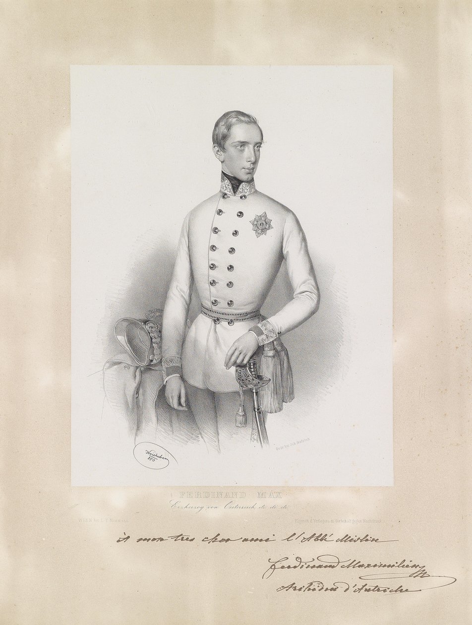Porträt des jungen Erzherzogs Ferdinand Maximilian in Uniform von Josef Kriehuber