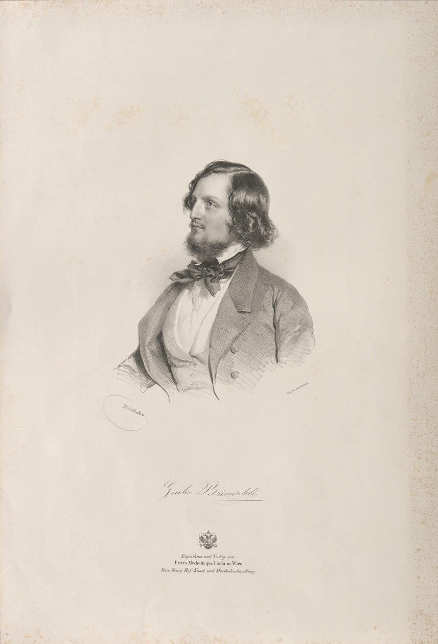 Porträt des Flötisten und Komponisten Giulio Briccialdi, vor 1850 von Josef Kriehuber