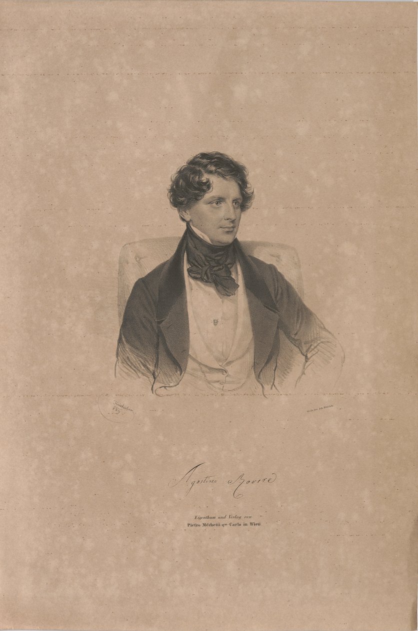 Porträt des Opernsängers Agostino Rovere 1804-1865, 1839 von Josef Kriehuber