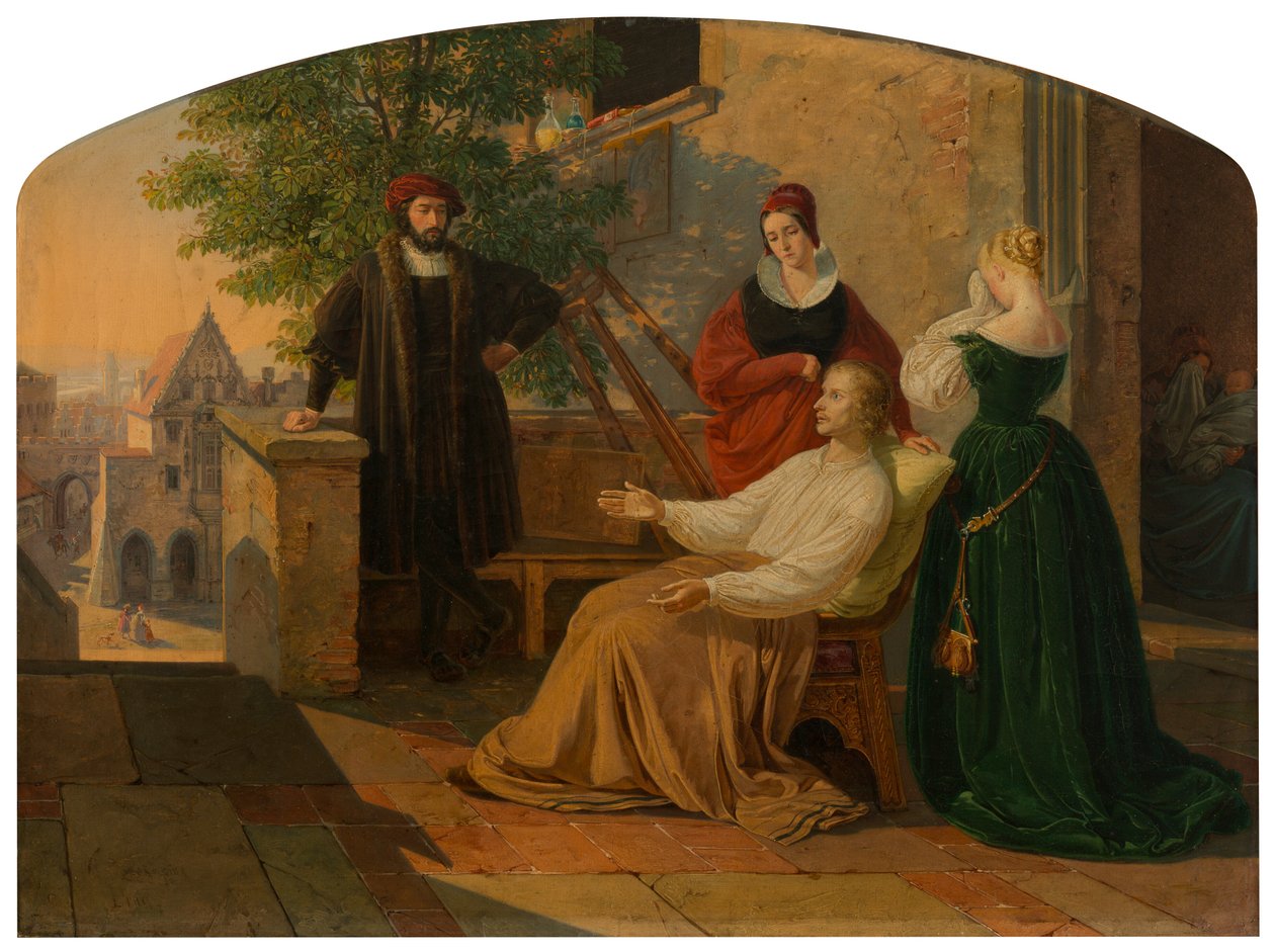 Die letzten Momente von Lucas van Leyden, 1843 von Josef Mánes