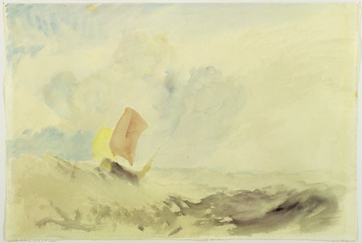 Ein Seestück - Ein raues Meer mit einem Fischerboot, 1820-30 von Joseph Mallord William Turner