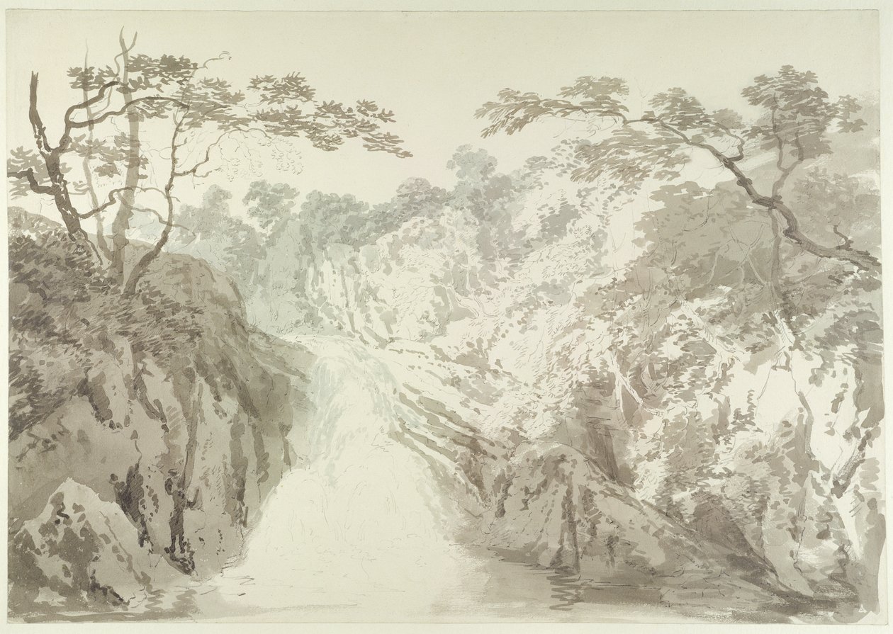 Landschaft mit Wasserfall, ca. 1796 von Joseph Mallord William Turner
