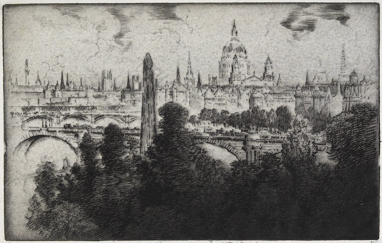 London über Embankment Gardens, 1906 von Joseph Pennell