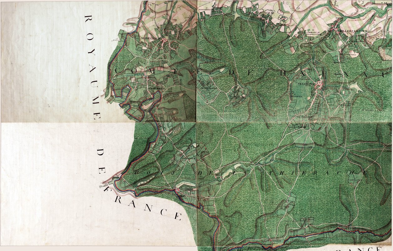 Karte von Seloigne - Seloignes, Belgien von Joseph de Ferraris