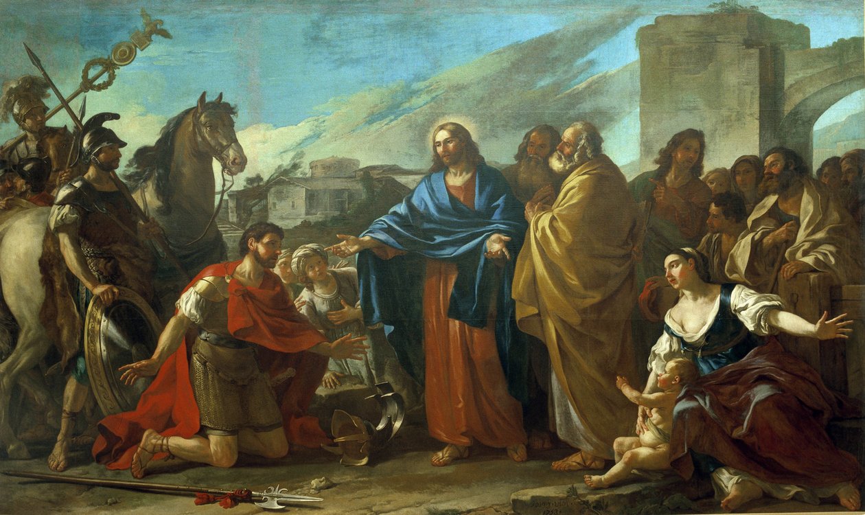 Wunder Christi: Der Zenturio zu Füßen Christi von Joseph Marie, the Elder Vien