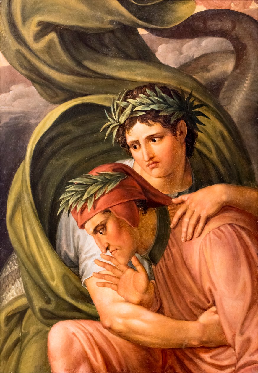 Dante und Virgil auf Geryons Rücken von Joseph Anton Koch