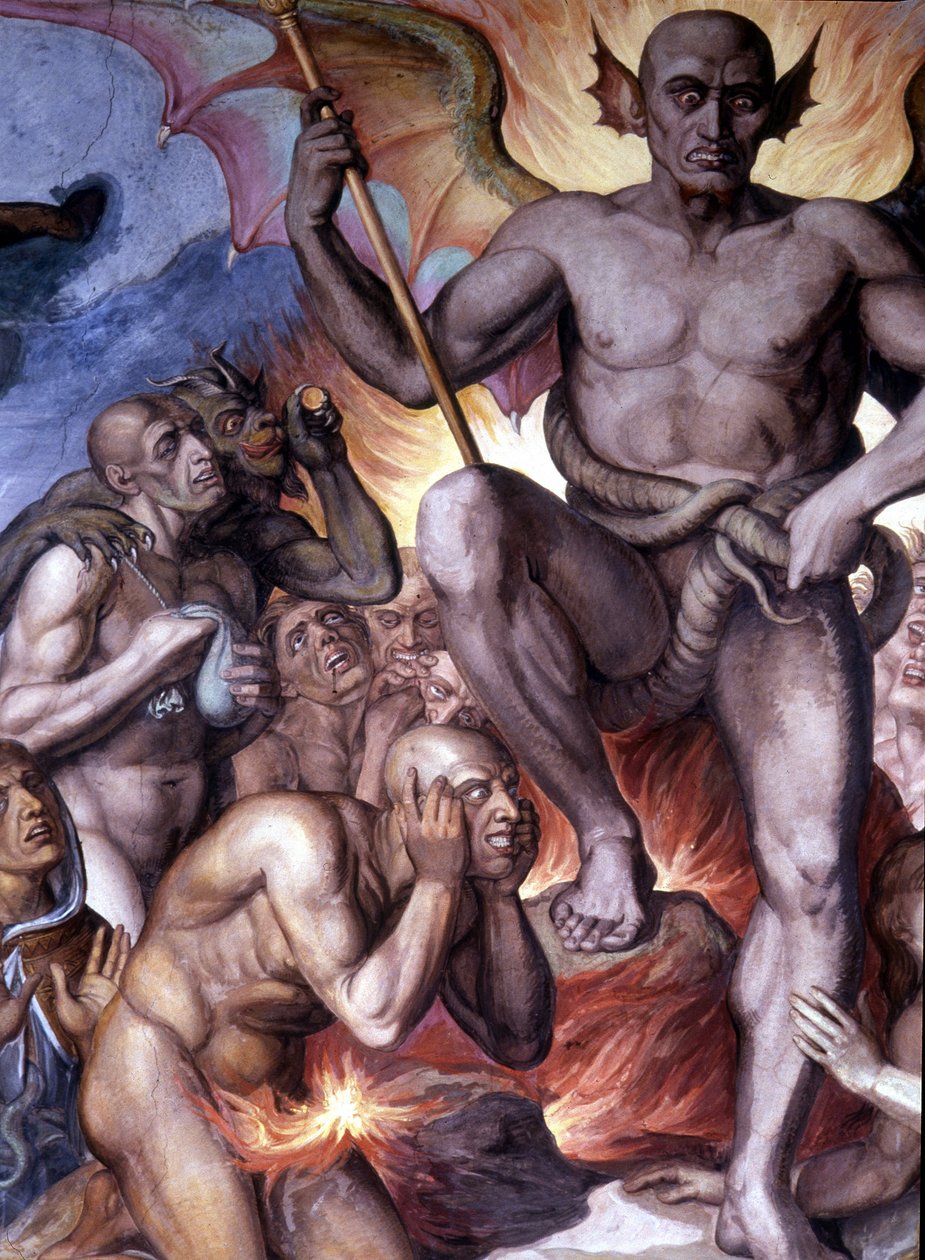 Dantes Inferno (Göttliche Komödie) - Detail eines Freskos von Joseph Anton Koch, Casino Massimo, Rom von Joseph Anton Koch