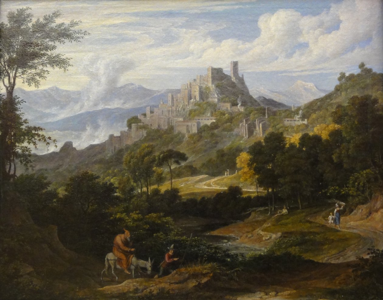 Landschaft bei Olevano mit Mönch zu Pferd von Joseph Anton Koch