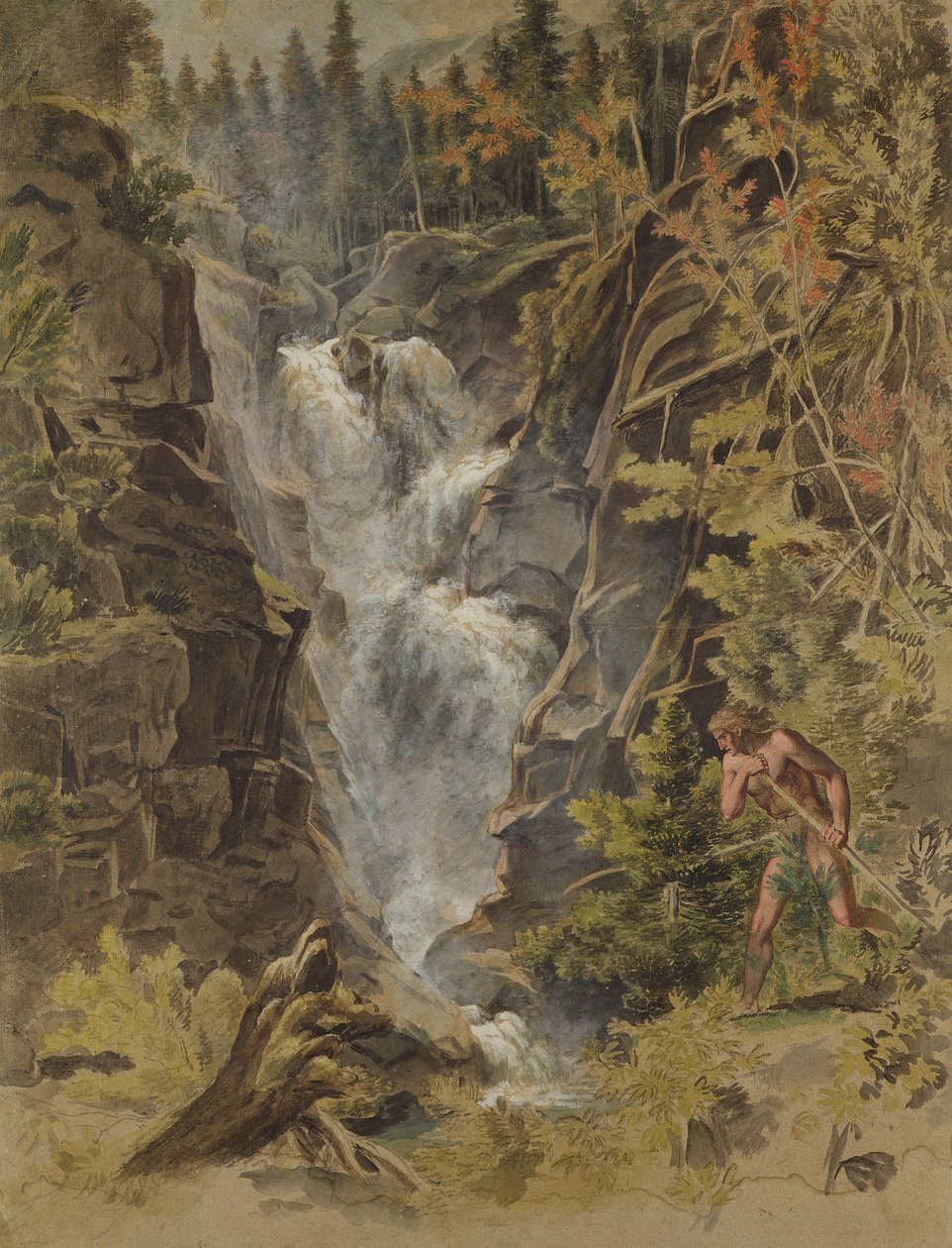 Die Reichensbachfälle in Meiringen, 1792-93 von Joseph Anton Koch