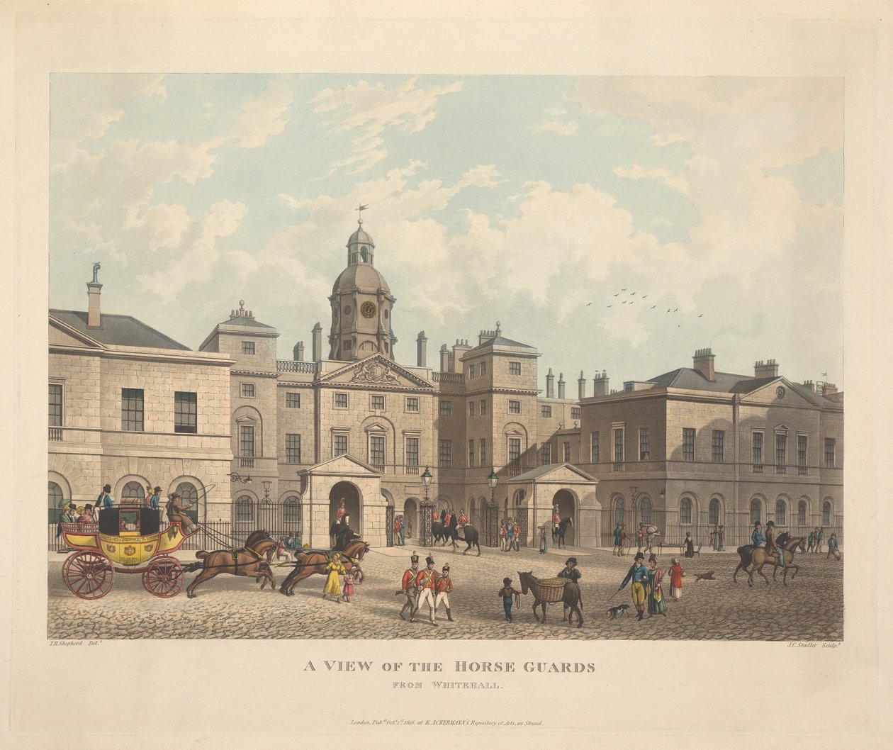 Ein Blick auf Horse Guards von Whitehall von Joseph Constantine Stadler