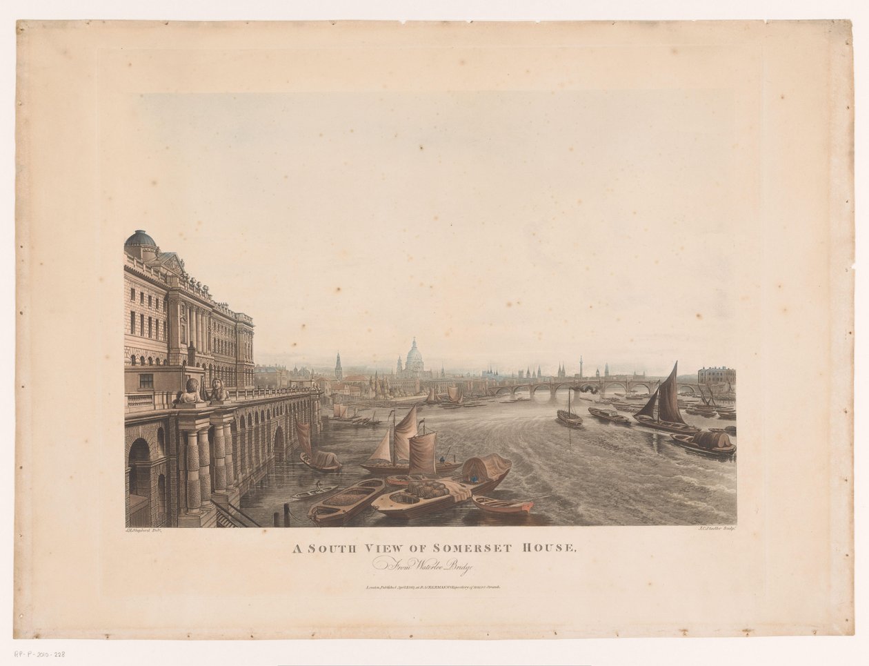 Ansicht von Somerset House und der Themse vom Süden von Joseph Constantine Stadler