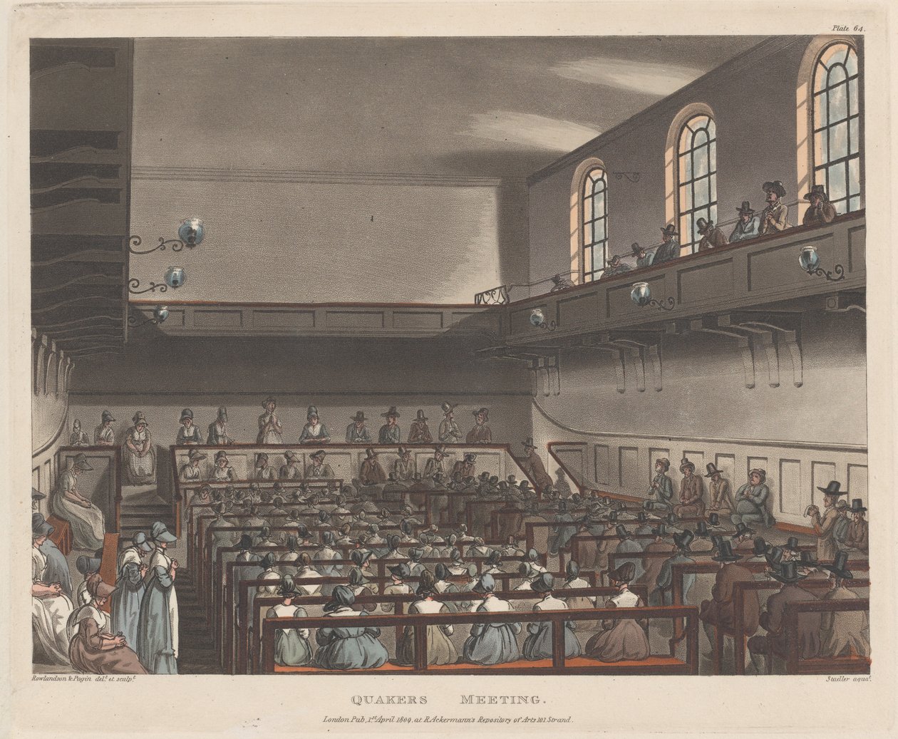 Quäkerversammlung, 1. April 1809 von Joseph Constantine Stadler