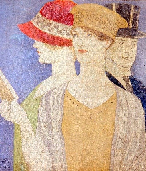 Besucher einer Ausstellung von Joseph Edward Southall