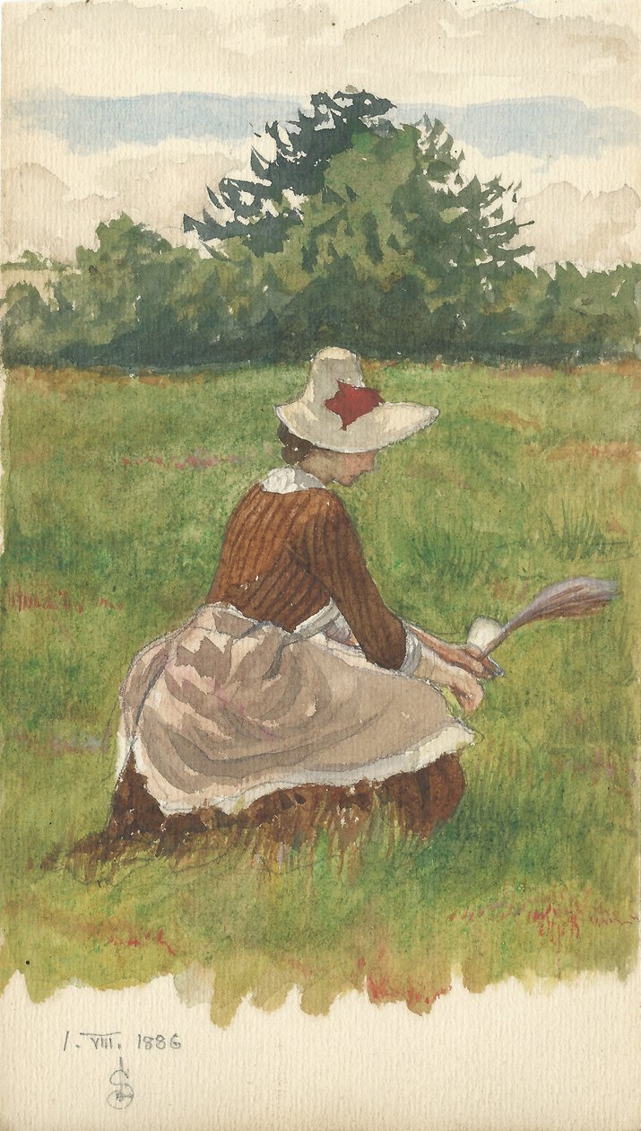 Frau sammelt Strandgras 1.VIII.1886, 1886 von Joseph Edward Southall