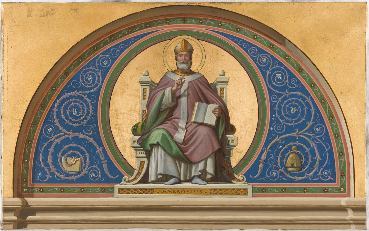 Skizze für die Kirche Saint-Ambroise: Heiliger Ambrosius, ca. 1866 von Joseph Frederick Charles Soulacroix