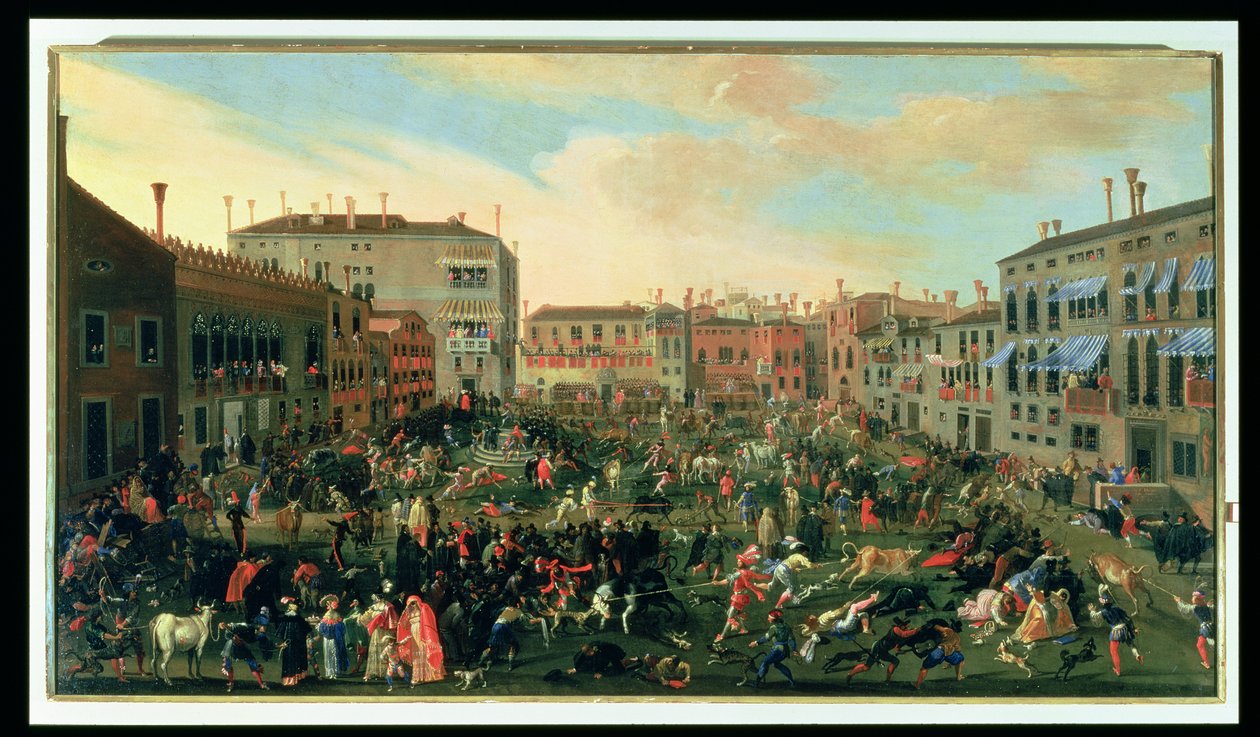 Fest der Stiere, Campo San Polo von Joseph Heintz der Jüngere