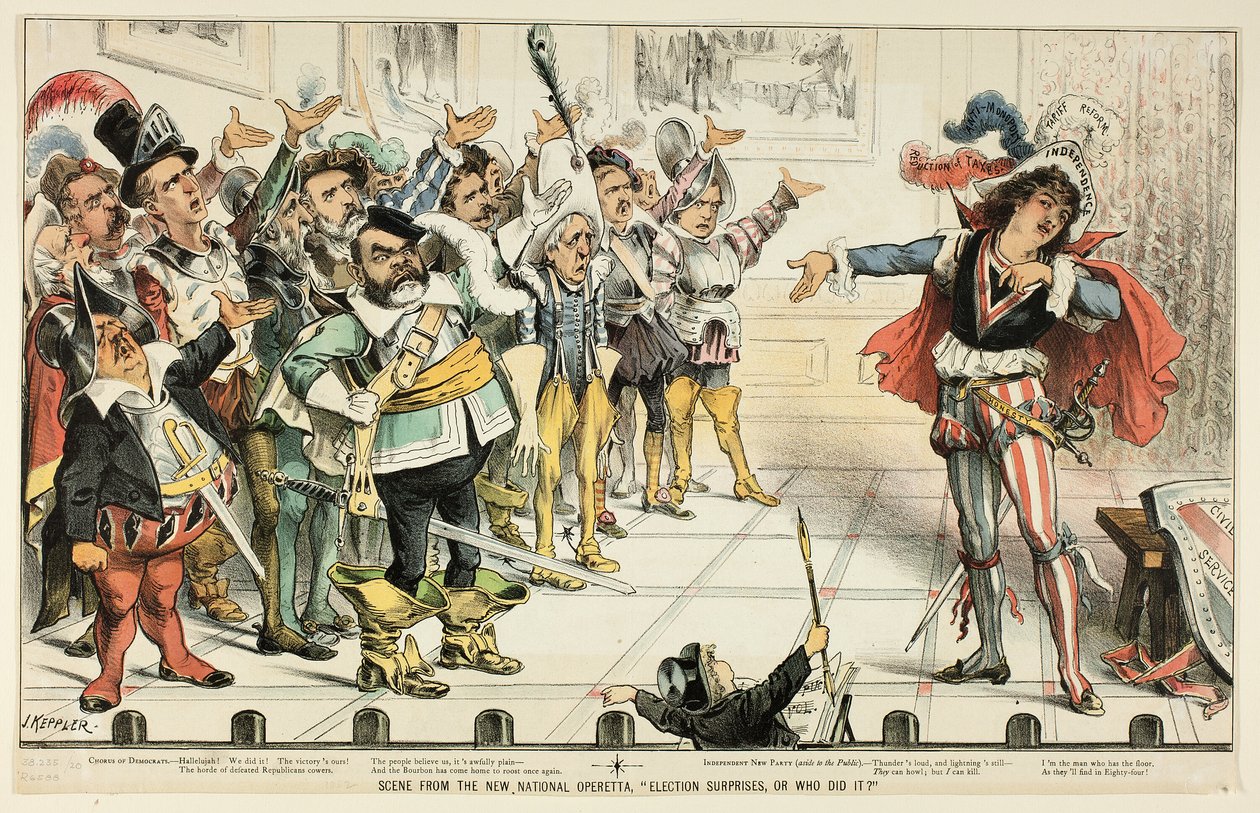Szene aus der neuen Nationaloperette, aus Puck von Joseph Keppler