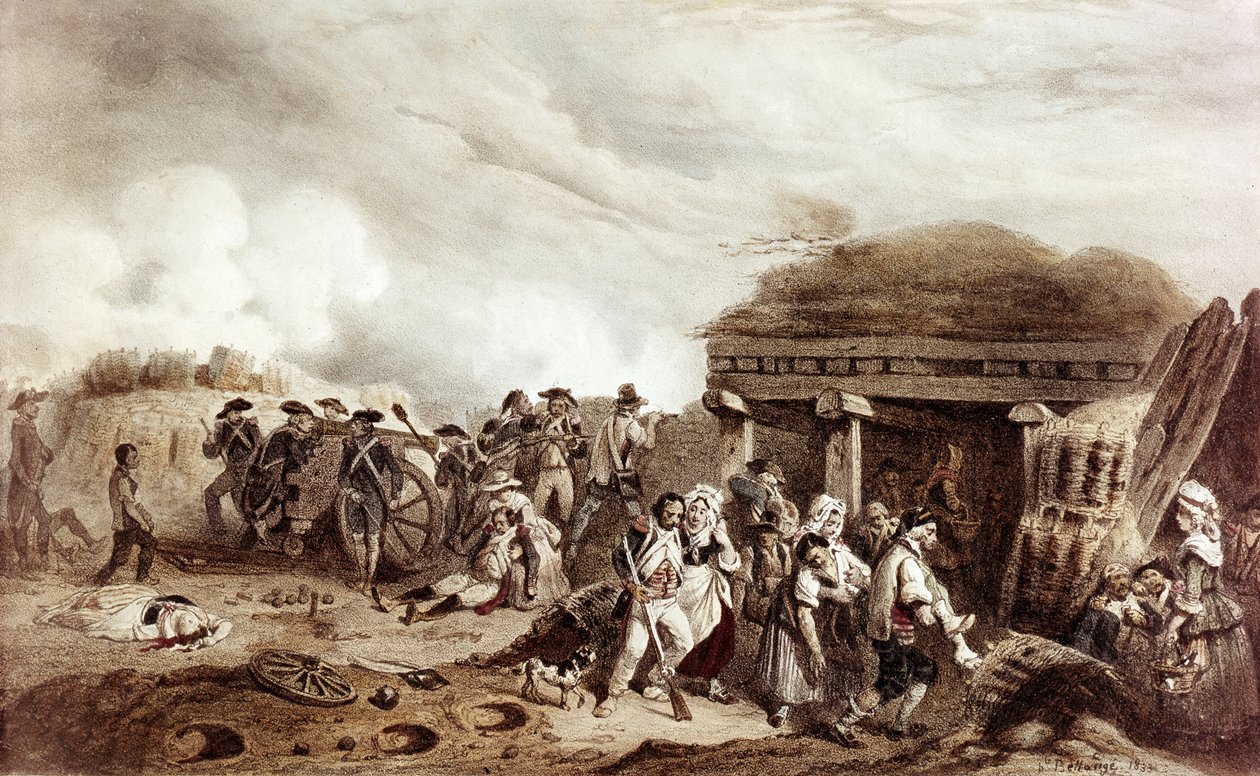 Kampf von Bastan: Die Franzosen unter General Moncey gegen die Spanier. Die Konfrontation fand am 24. Juli im Bastan-Tal statt von Joseph Louis Hippolyte Bellange