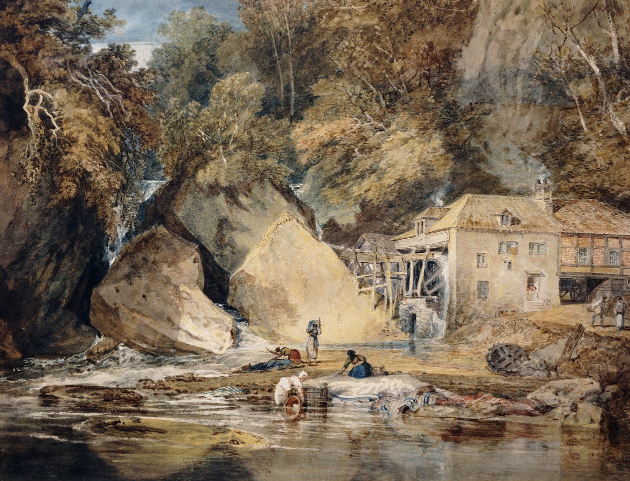 Aberdulais Mühle, Glamorganshire, Wales, 1796-97 von Joseph Mallord William Turner