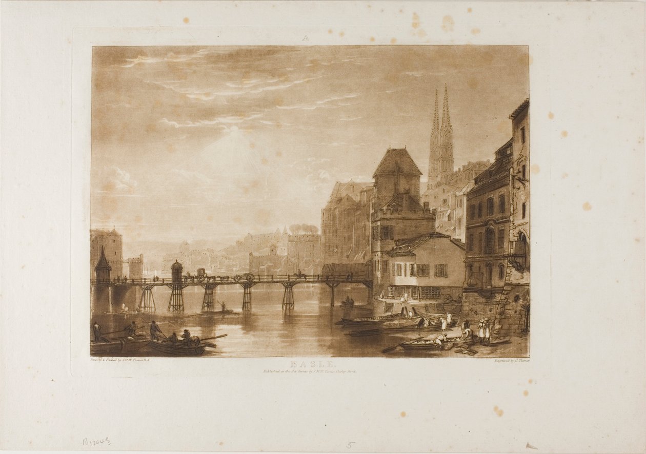 Basel, Platte 5 aus Liber Studiorum von Joseph Mallord William Turner