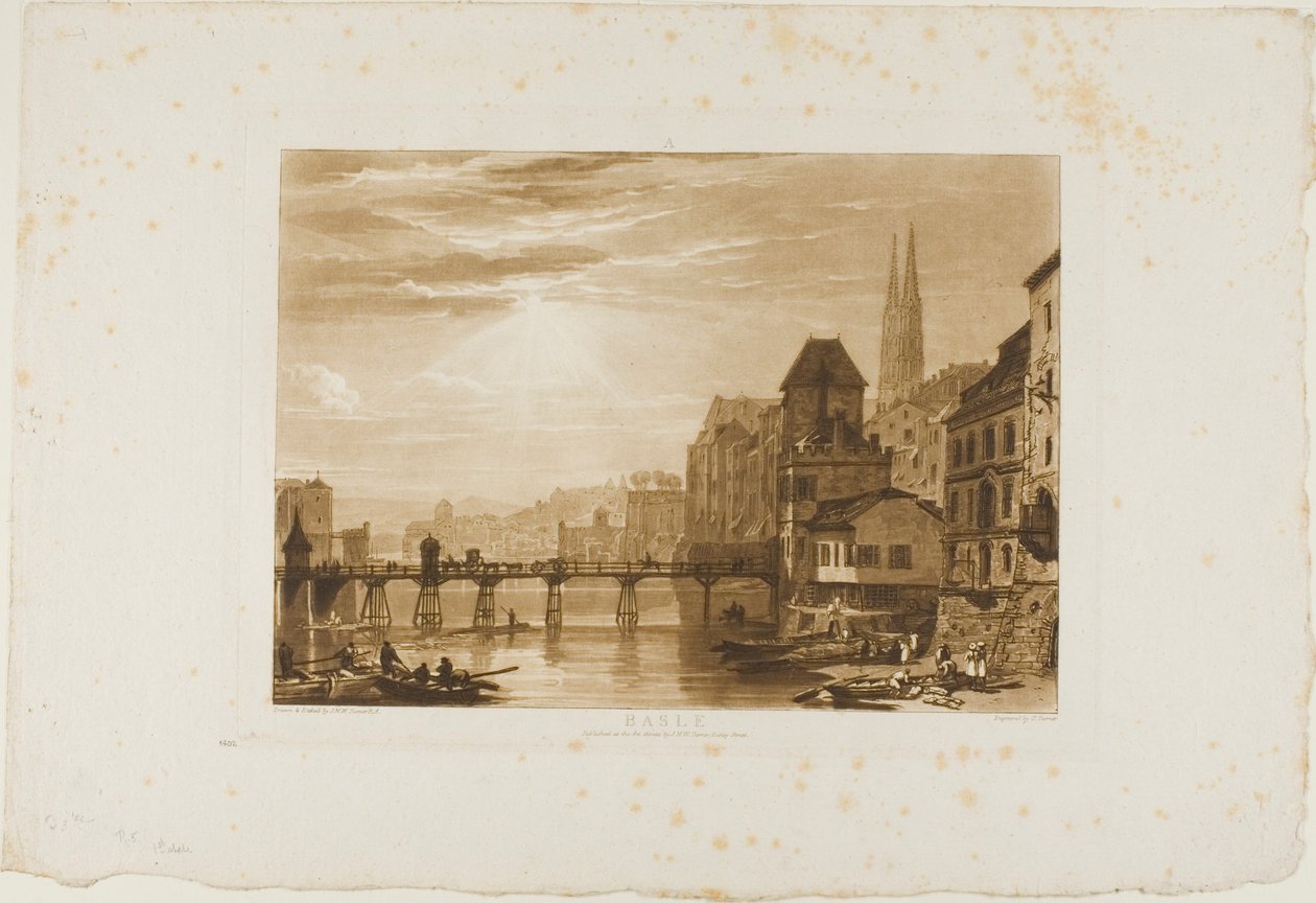 Basel, Platte 5 aus Liber Studiorum von Joseph Mallord William Turner