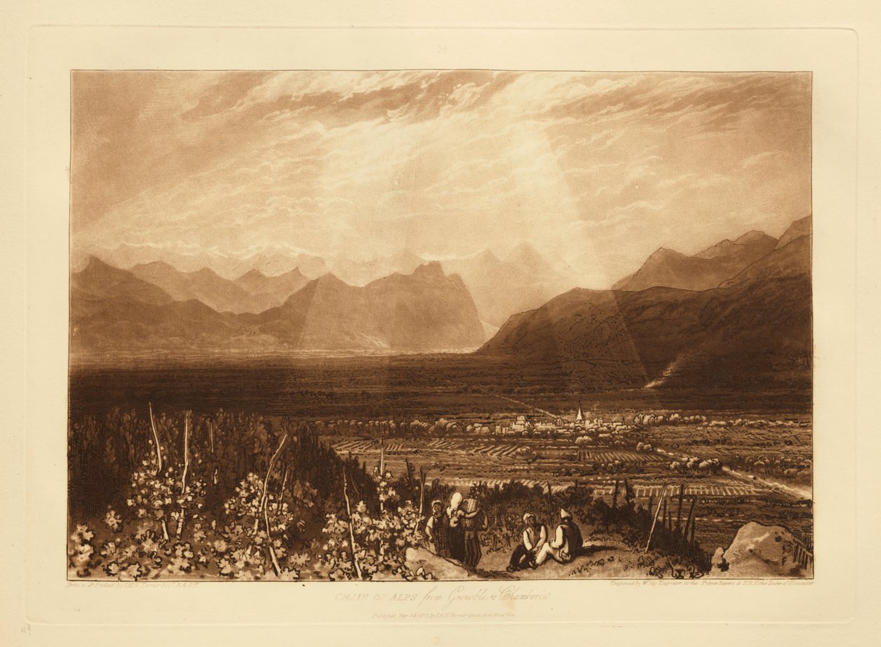 Alpenkette von Grenoble nach Chamberi von Joseph Mallord William Turner