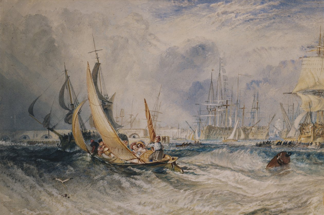 Gosport: Der Eingang zum Hafen von Portsmouth, um 1829 von Joseph Mallord William Turner