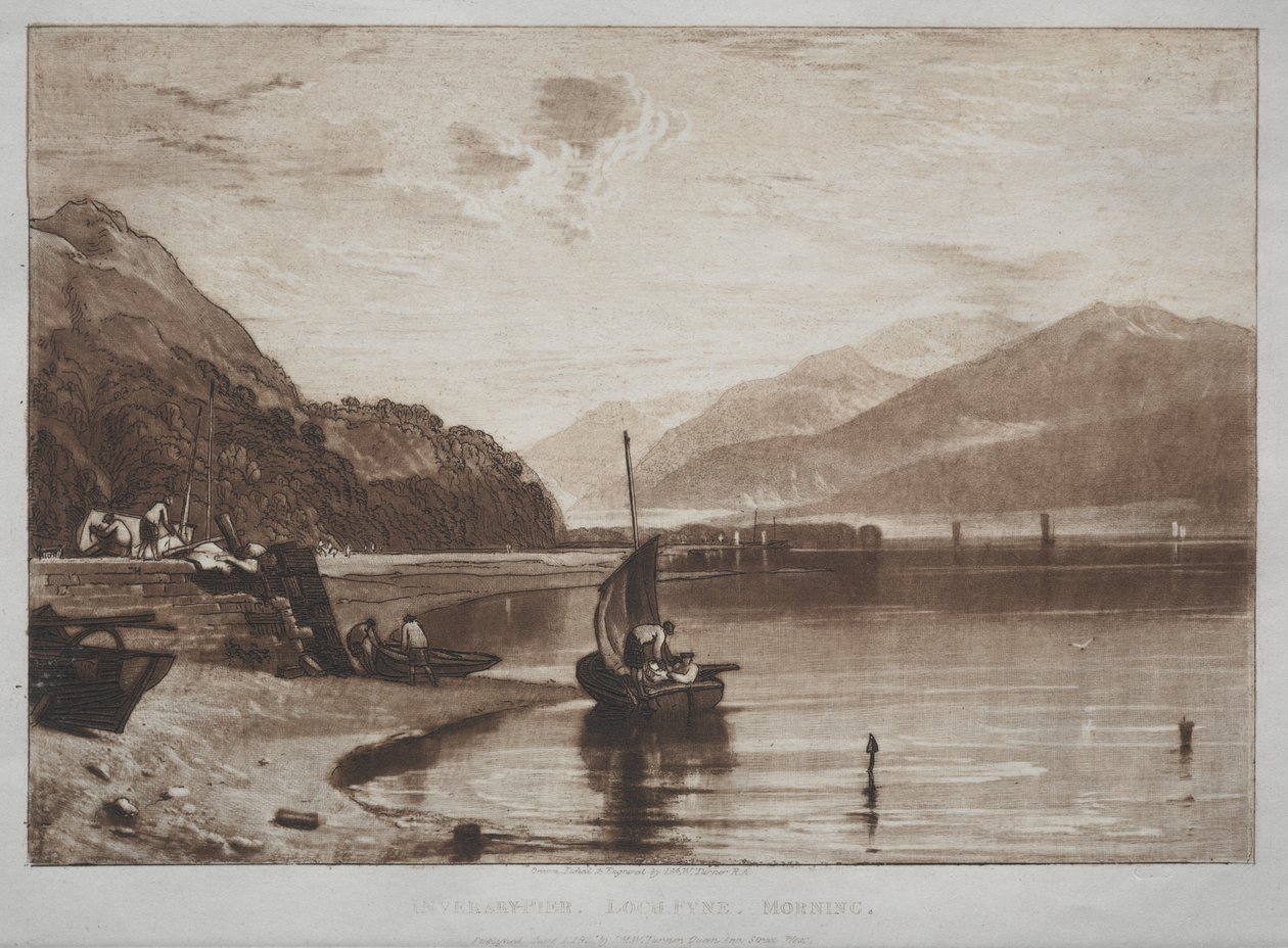 Liber Studiorum: Inverary Pier, Loch Fyne, Morgen von Joseph Mallord William Turner