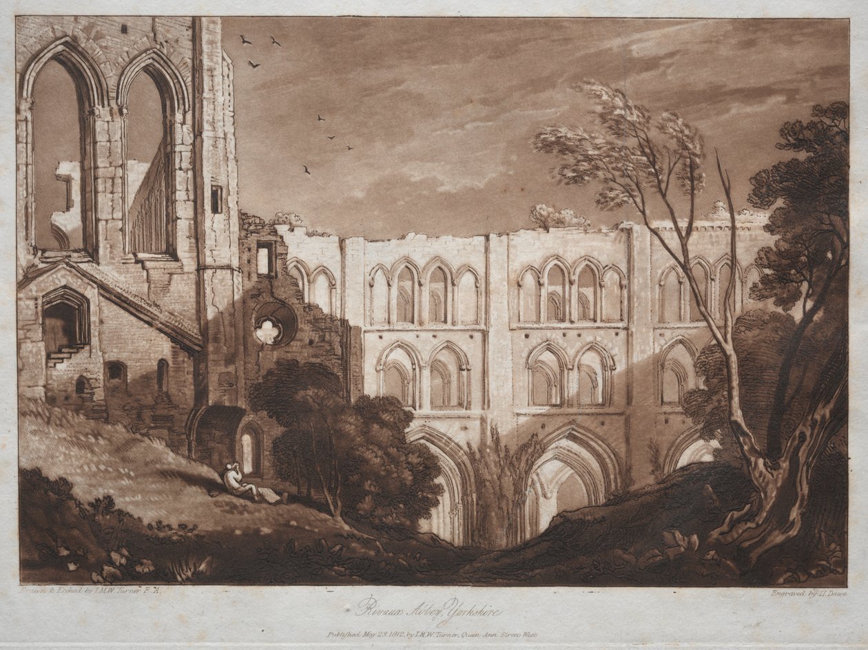 Liber Studiorum: Rivaux Abbey, Yorkshire von Joseph Mallord William Turner