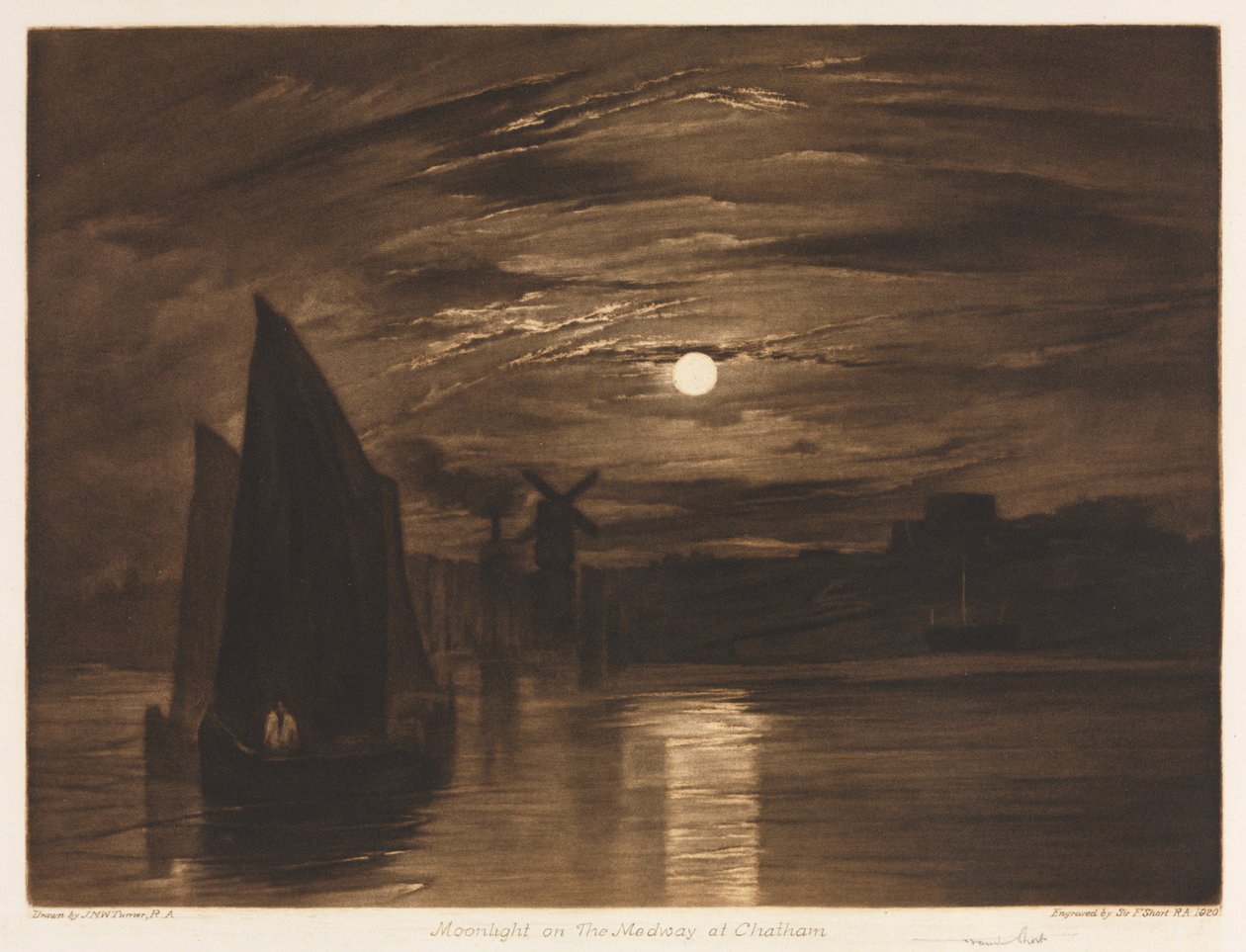 Mondlicht auf der Medway in Chatham von Joseph Mallord William Turner