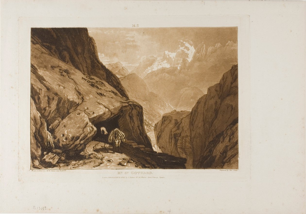Berg St. Gotthard, Platte 9 aus Liber Studiorum von Joseph Mallord William Turner