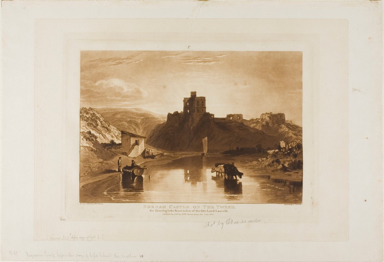 Norham Castle, Platte 57 aus Liber Studiorum von Joseph Mallord William Turner