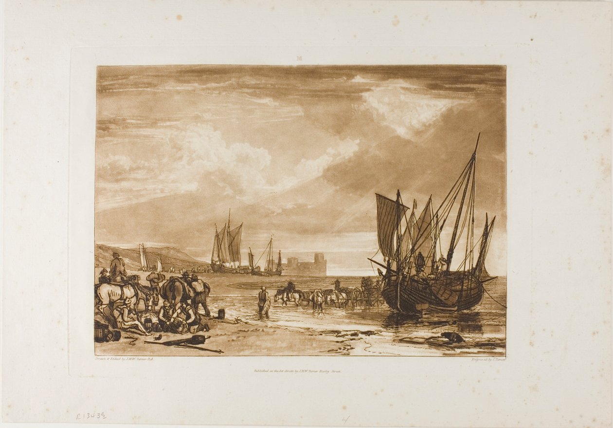 Szene an der französischen Küste, Platte 4 aus Liber Studiorum von Joseph Mallord William Turner