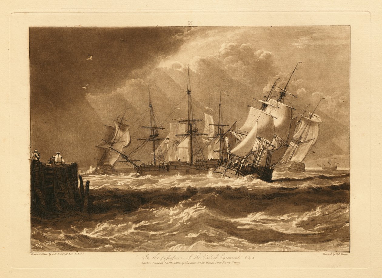 Schiffe im Wind von Joseph Mallord William Turner