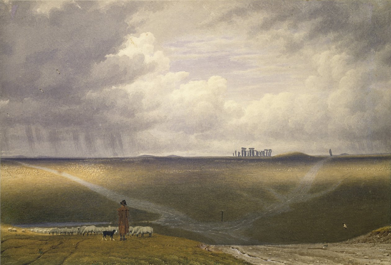 Stonehenge - Ein regnerischer Tag von Joseph Mallord William Turner