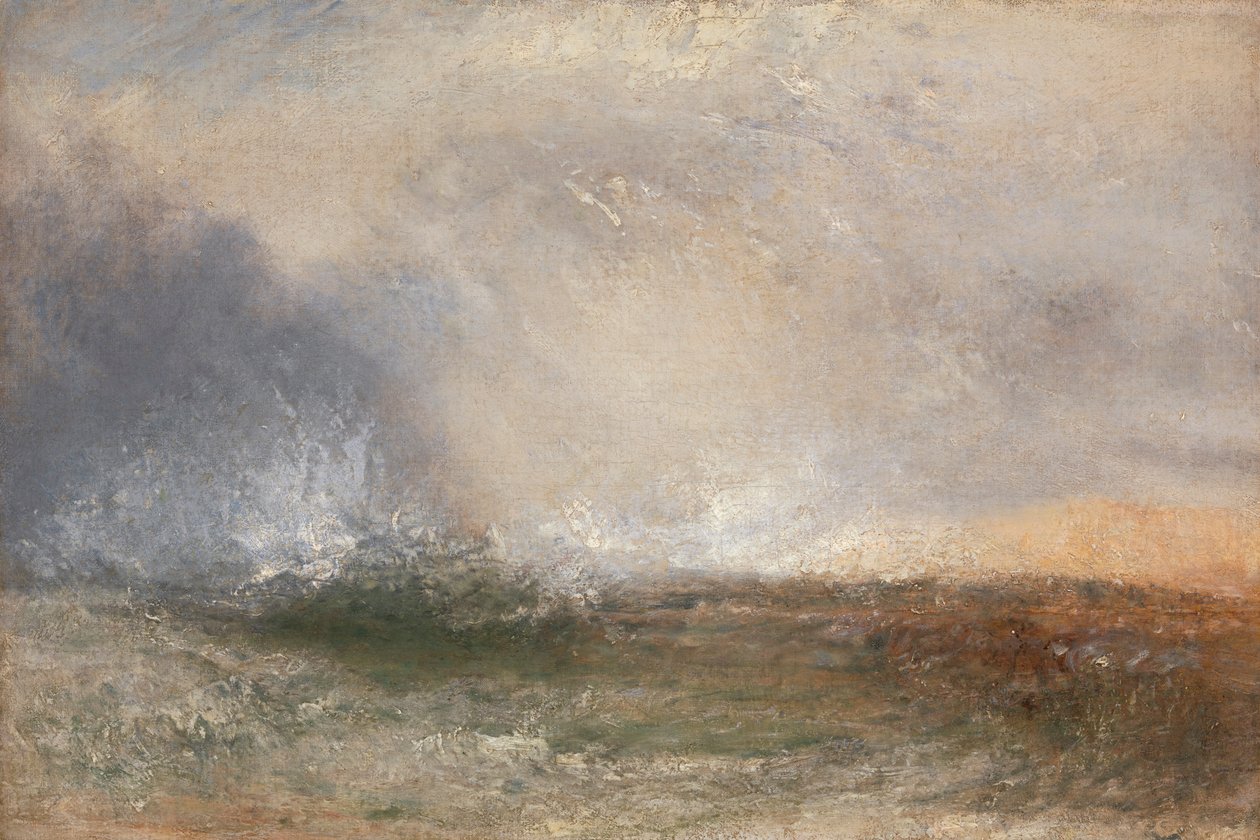 Stürmische See bricht an einem Ufer von Joseph Mallord William Turner