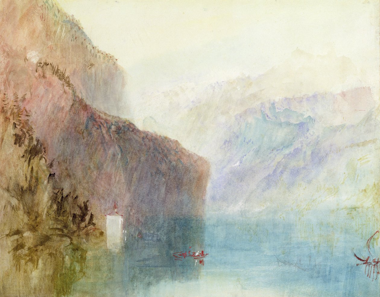 Tellskapelle, Vierwaldstättersee, ca. 1841 von Joseph Mallord William Turner