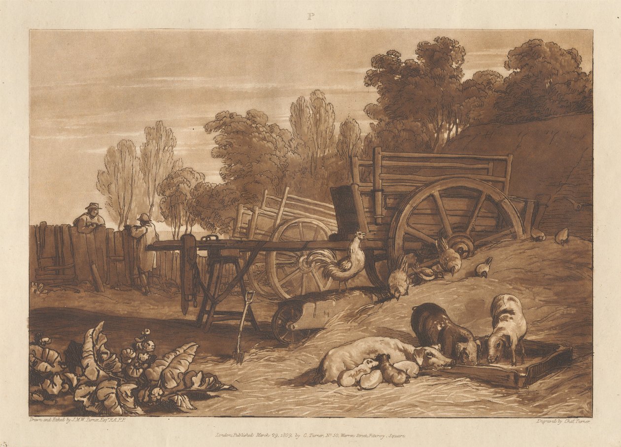 Der Bauernhof mit dem Hahn von Joseph Mallord William Turner