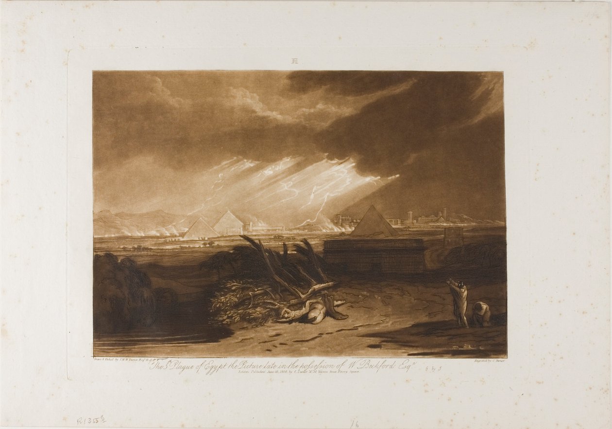Die fünfte Plage Ägyptens, Platte 16 aus Liber Studiorum von Joseph Mallord William Turner