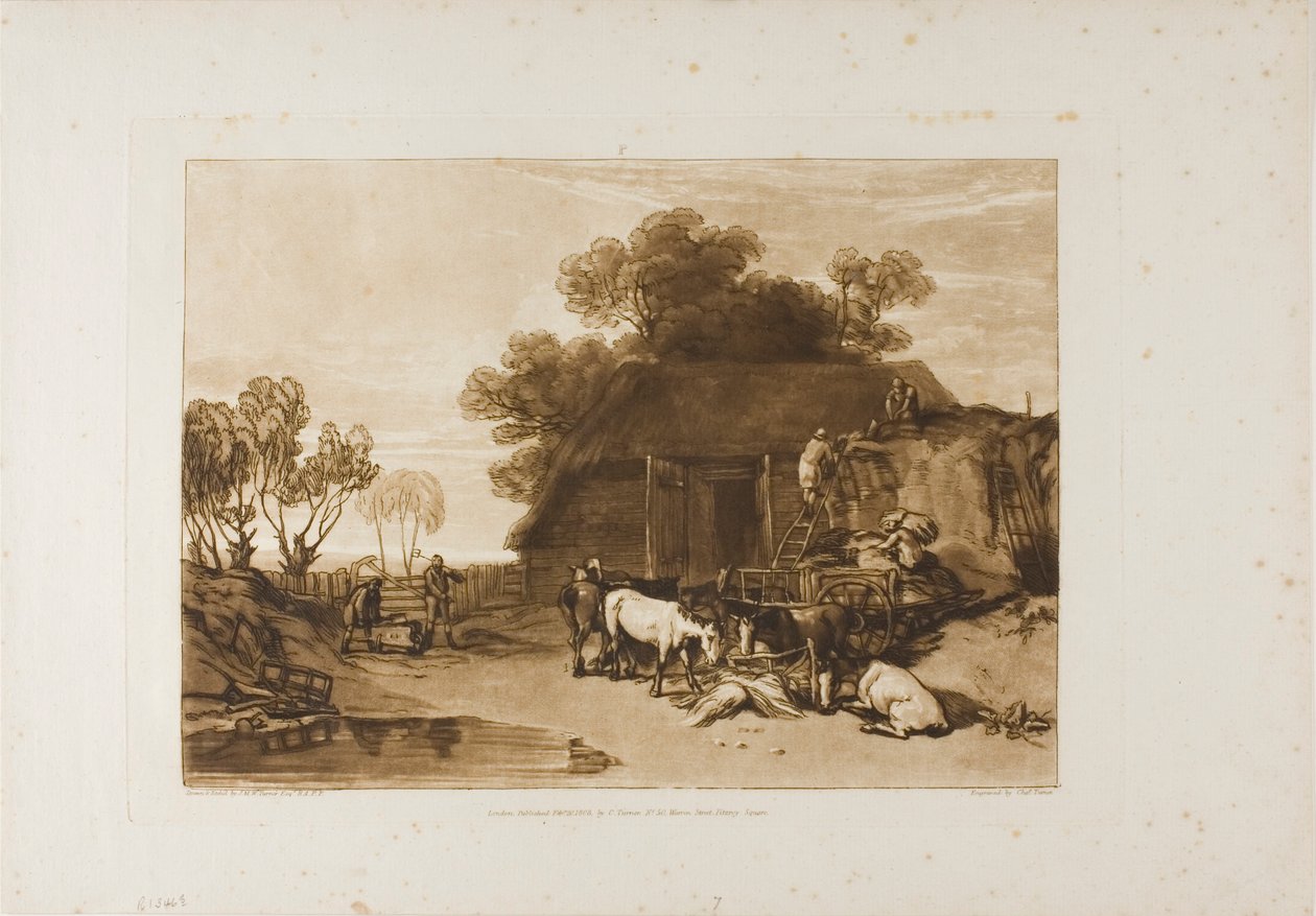 Der Strohhof, Tafel 7 aus Liber Studiorum von Joseph Mallord William Turner