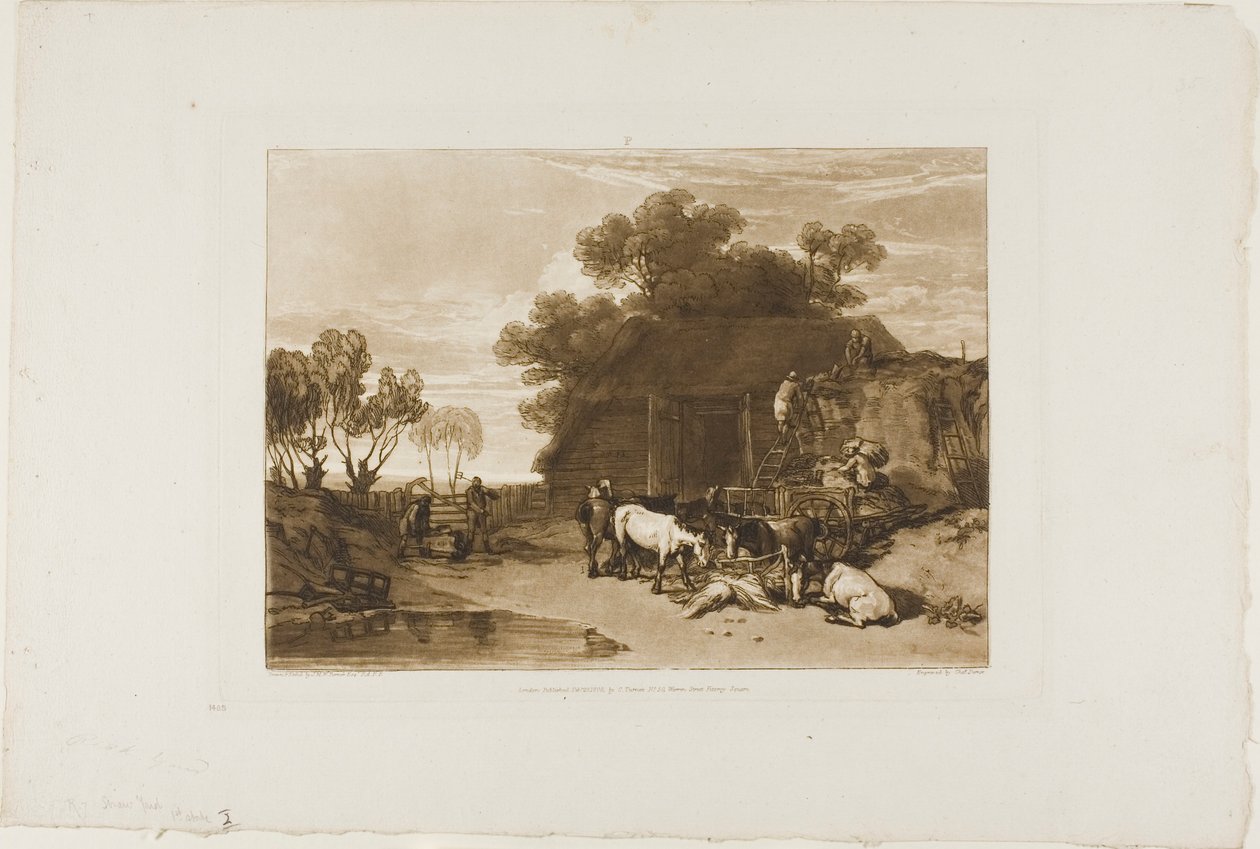 Der Strohhof, Platte 7 aus Liber Studiorum von Joseph Mallord William Turner