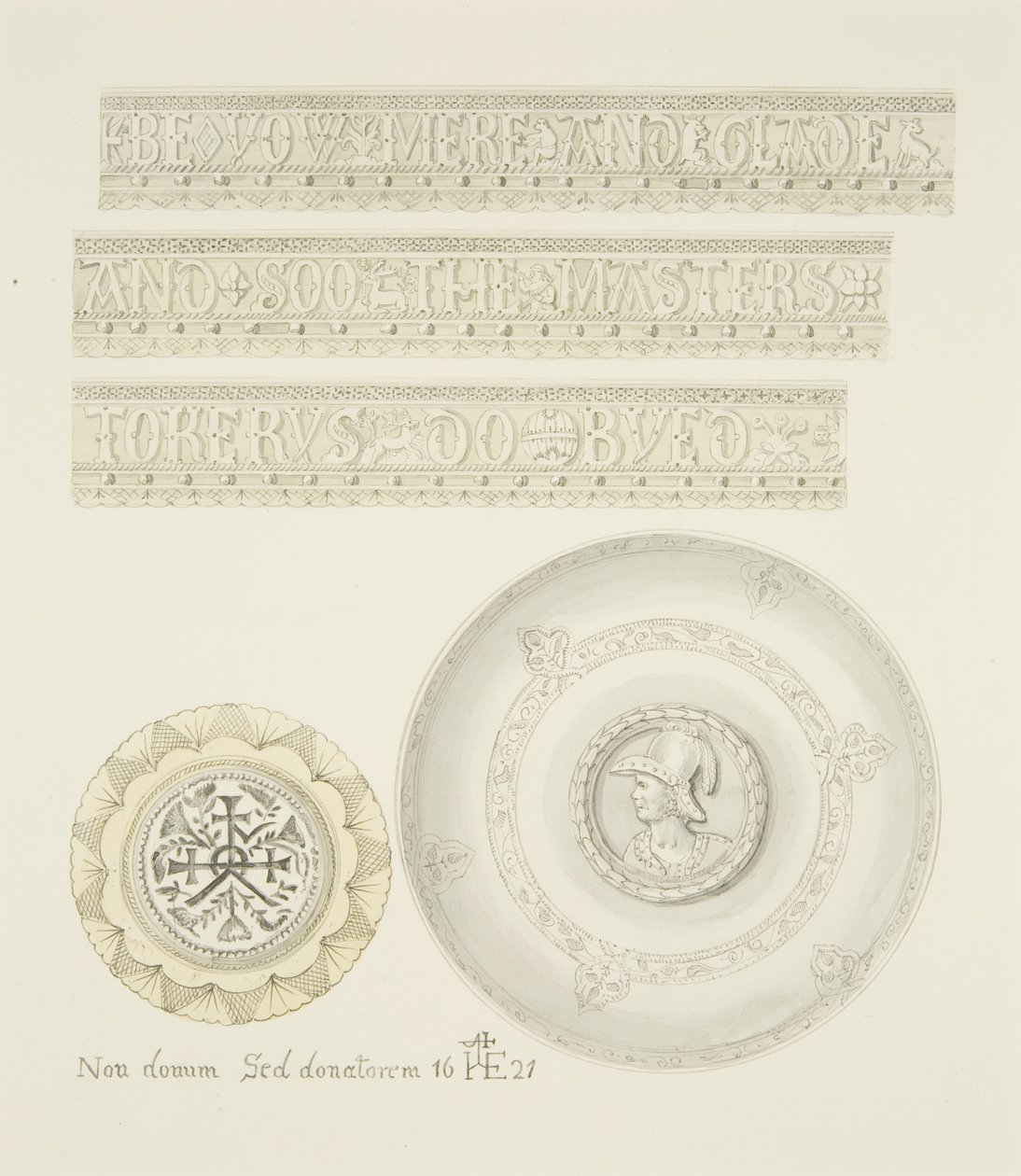 Details der Mazer-Schale und Tazza von Joseph Manning