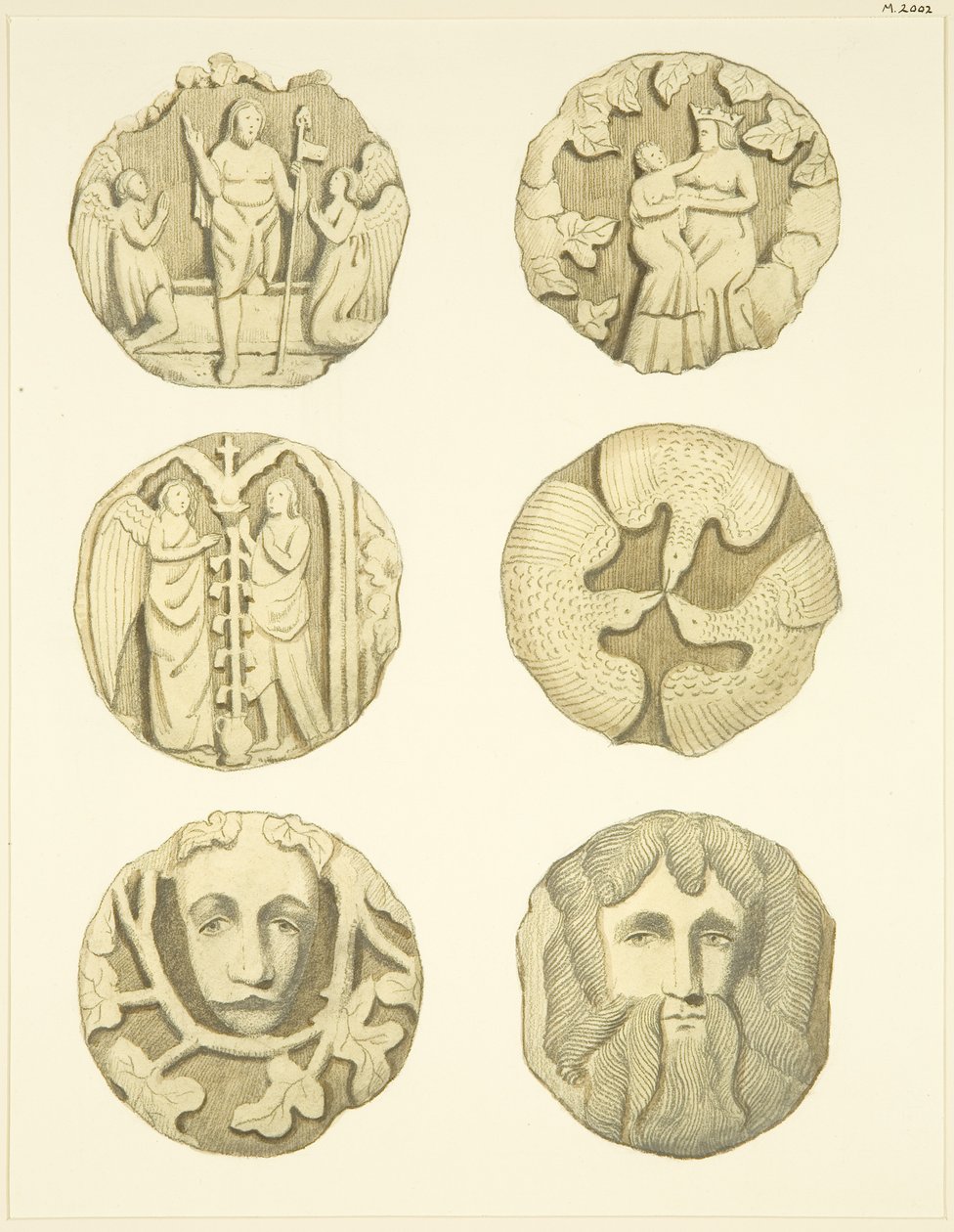 Gewölbesteine (Bossen) in der Decke der Redcliffe Kirche von Joseph Manning