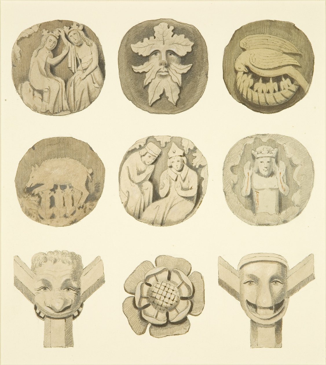 Gewölbesteine (Bossen) in der Decke der Redcliffe Kirche von Joseph Manning