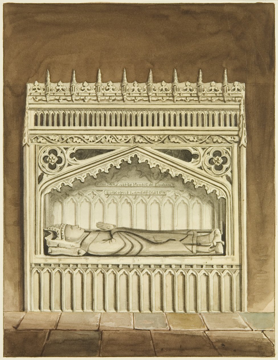 Monument von Miles Salley, Bischof von Llandaff, nahe dem Altar von St. Markus von Joseph Manning